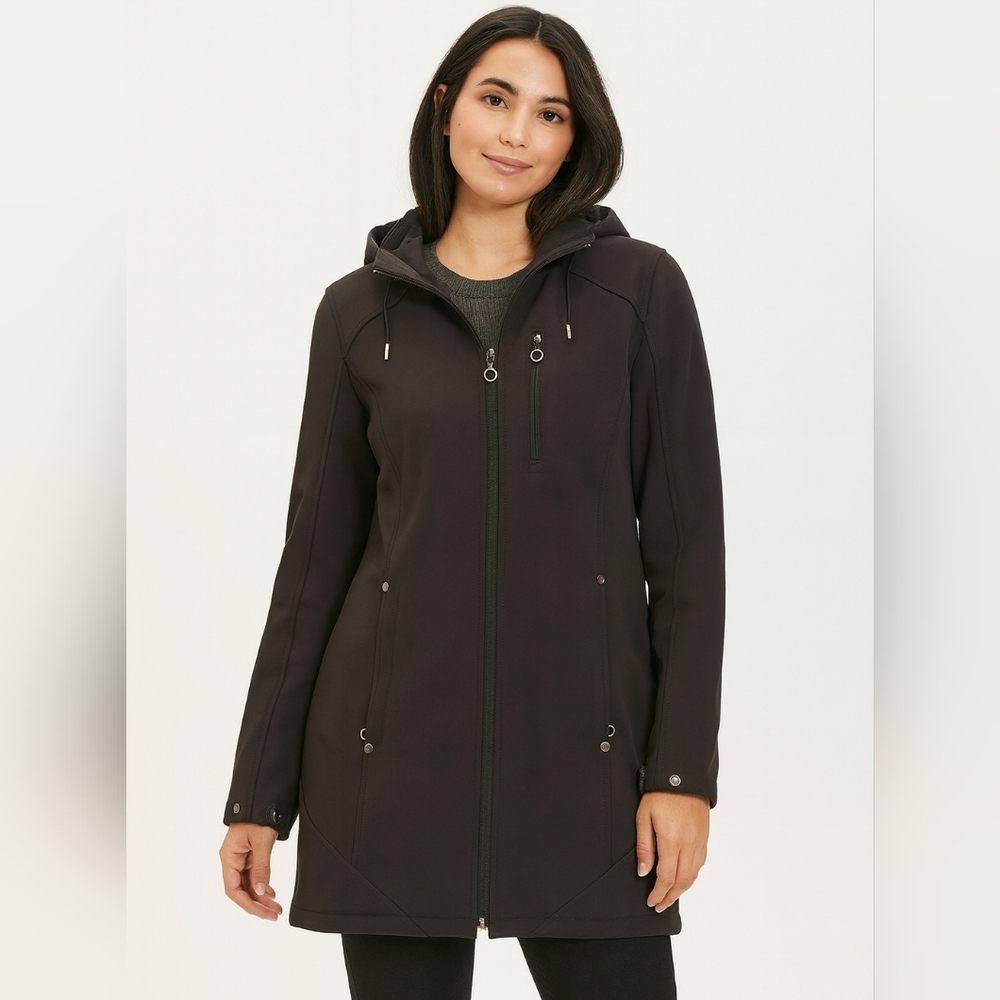 Calvin Klein Water Resistent Black Trench Coat